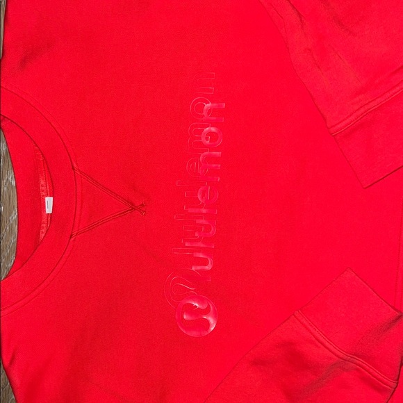 Lululemon Logo Red Cropped Crewneck - Picture 2 of 5